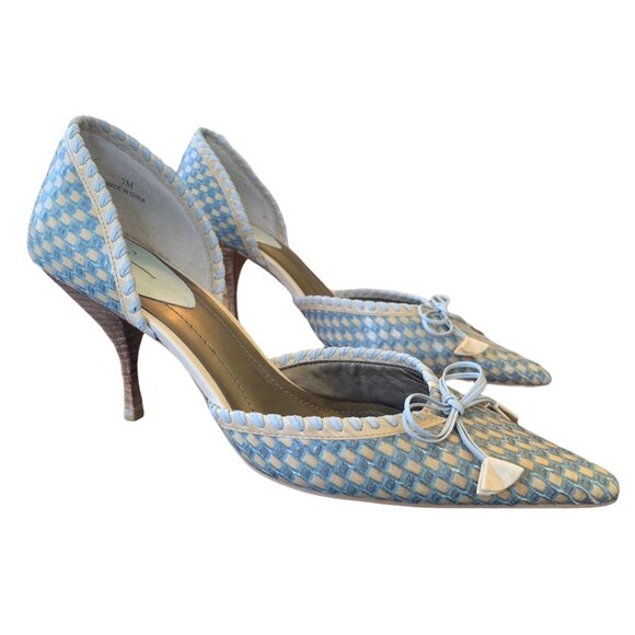 Linea Paolo Woven Textured Stiletto Kitten Heels 7M - Picture 1 of 11